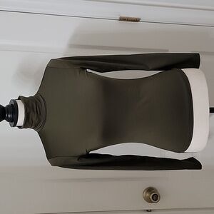 QED London Size S Dark Olive / Army Green Turtleneck Top, Gently Used Condition